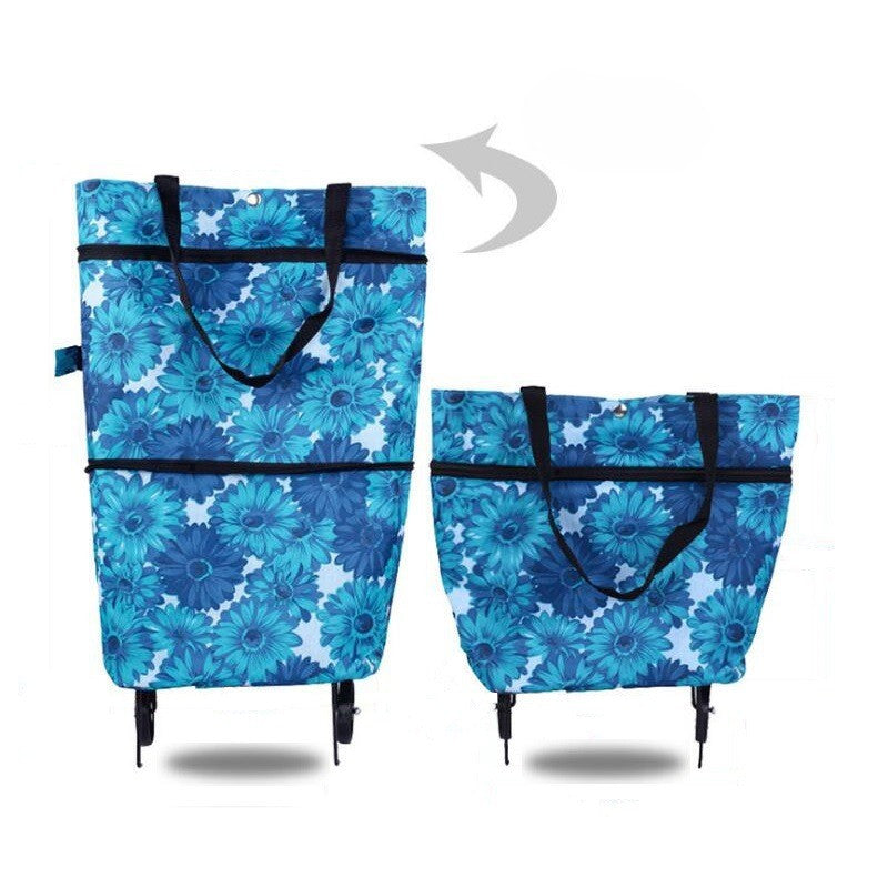 2-in-1 Foldable Shopping Trolley – Sturdy Bag