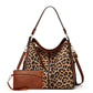Luxury Leather Print Hobo Anti-theft Handbag