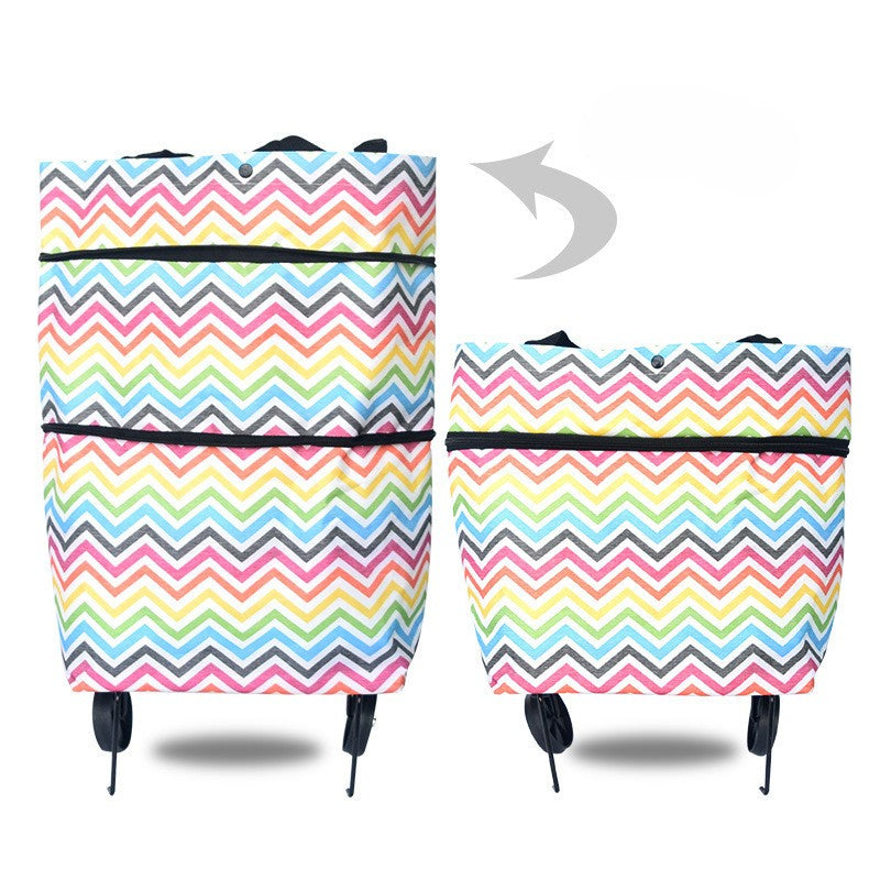 2-in-1 Foldable Shopping Trolley – Sturdy Bag