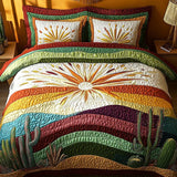 Southwest Cactus Sun Desert Quilted Bedding Set