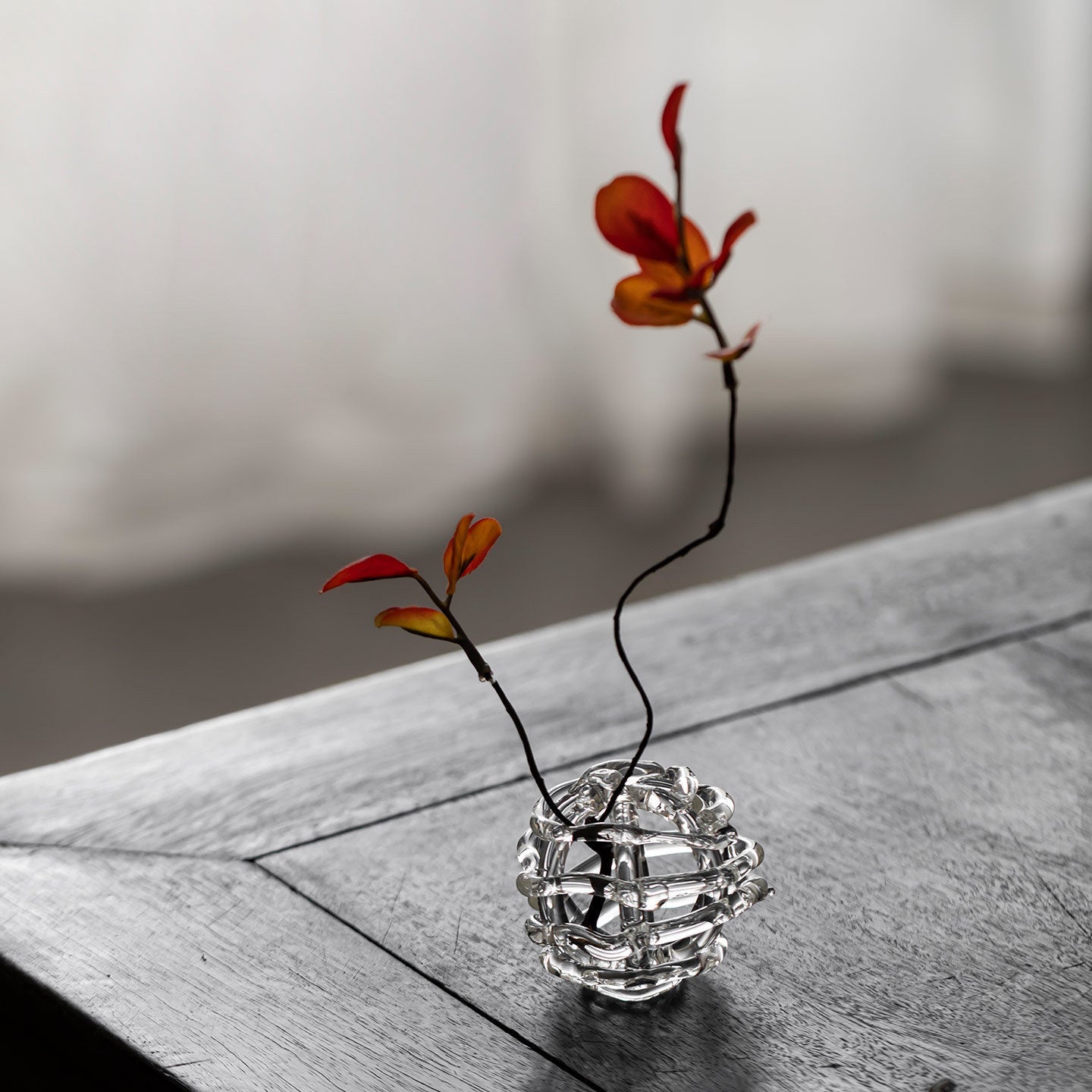 Handmade Glass Flower Frog Stem Holder Home Desktop Decor