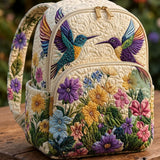 Hummingbird Wildflower Quilted Backpack
