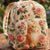 Orange Cat & Pink Rose Quilted Backpack