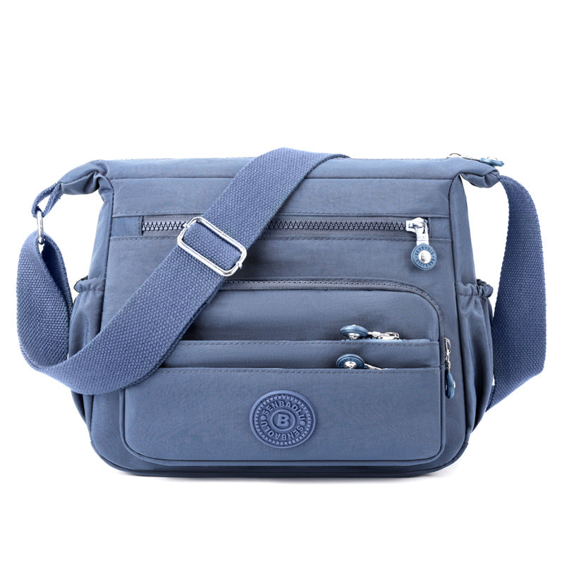 Nylon Lightweight Single Shoulder Bag with Multiple Pockets