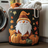 Plaid Gnome Pumpkin Maple Leaf Quilted Laundry Basket