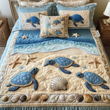 Ocean Waves Quilted Bedding Set