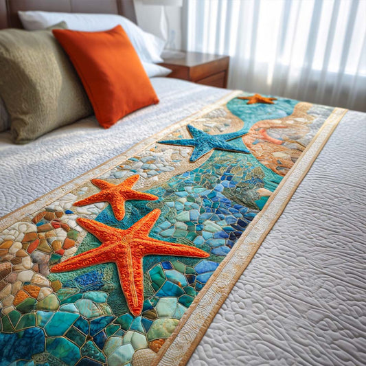 Ocean Stars Quilted Bed Runner