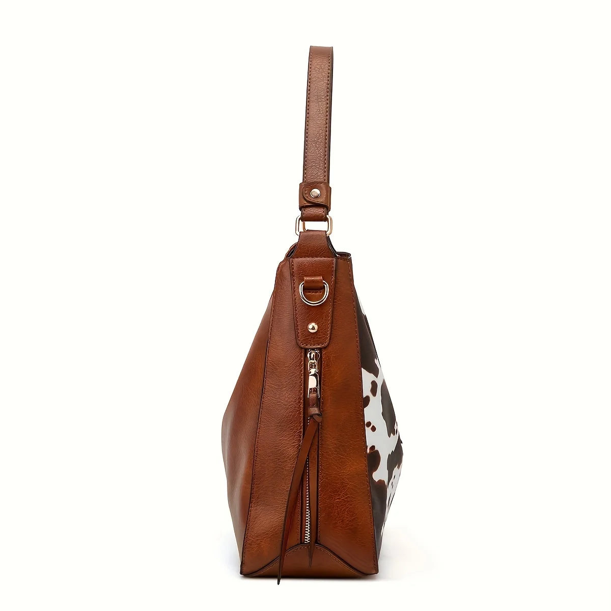 Luxury Leather Print Hobo Anti-theft Handbag