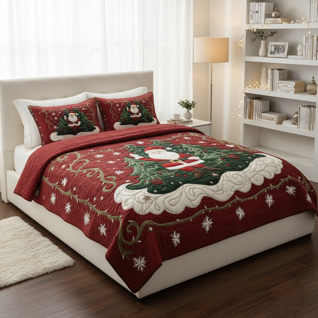 Santa Workshop Wonder Quilted Bedding Set