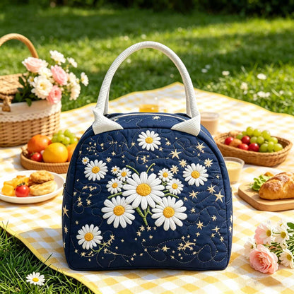 Daisy Floral Insulated Quilted Lunch Bag