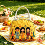 Boho Native American Girls Quilted Lunch Bag