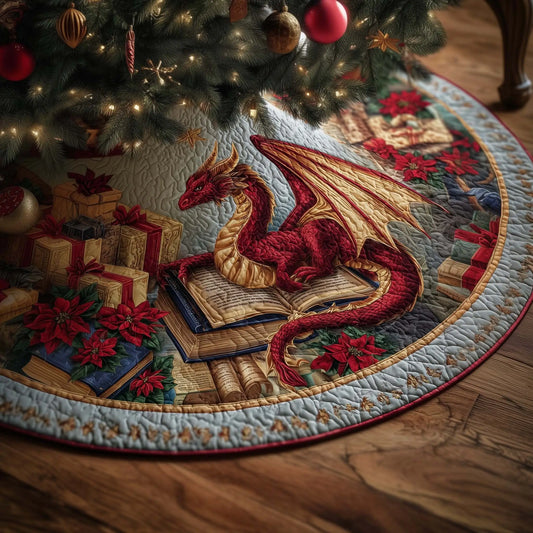 Library Dragon Quilted Tree Skirt