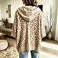 Comfortable And Casual Leopard-print Knitted Hoodie