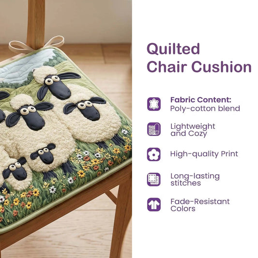 Coastal Seashell Starfish Beach Quilted Chair Cushion