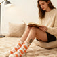 Caramel Fall Cozy Fluffy Slipper Socks 5 Pairs