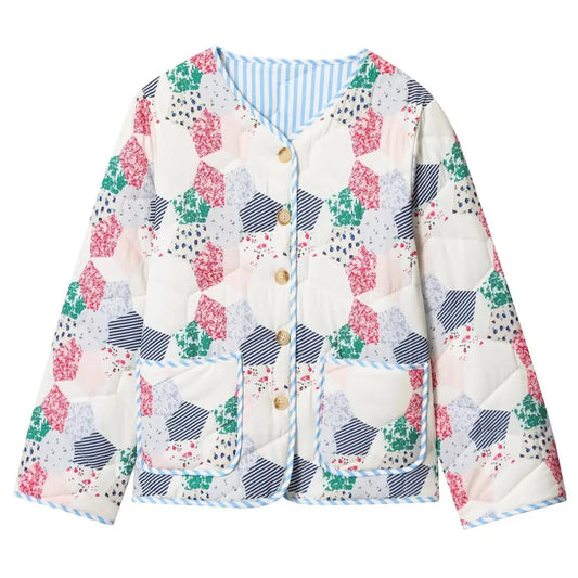 Vintage Patchwork Print Quilted Jacket