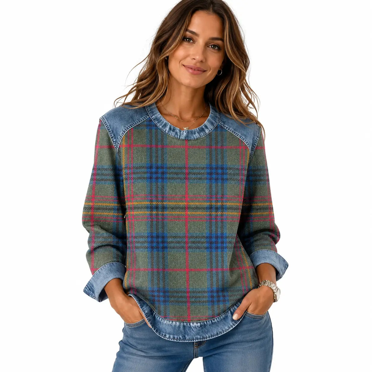 Patchwork Sweatshirt Women – Relaxed Urban Style