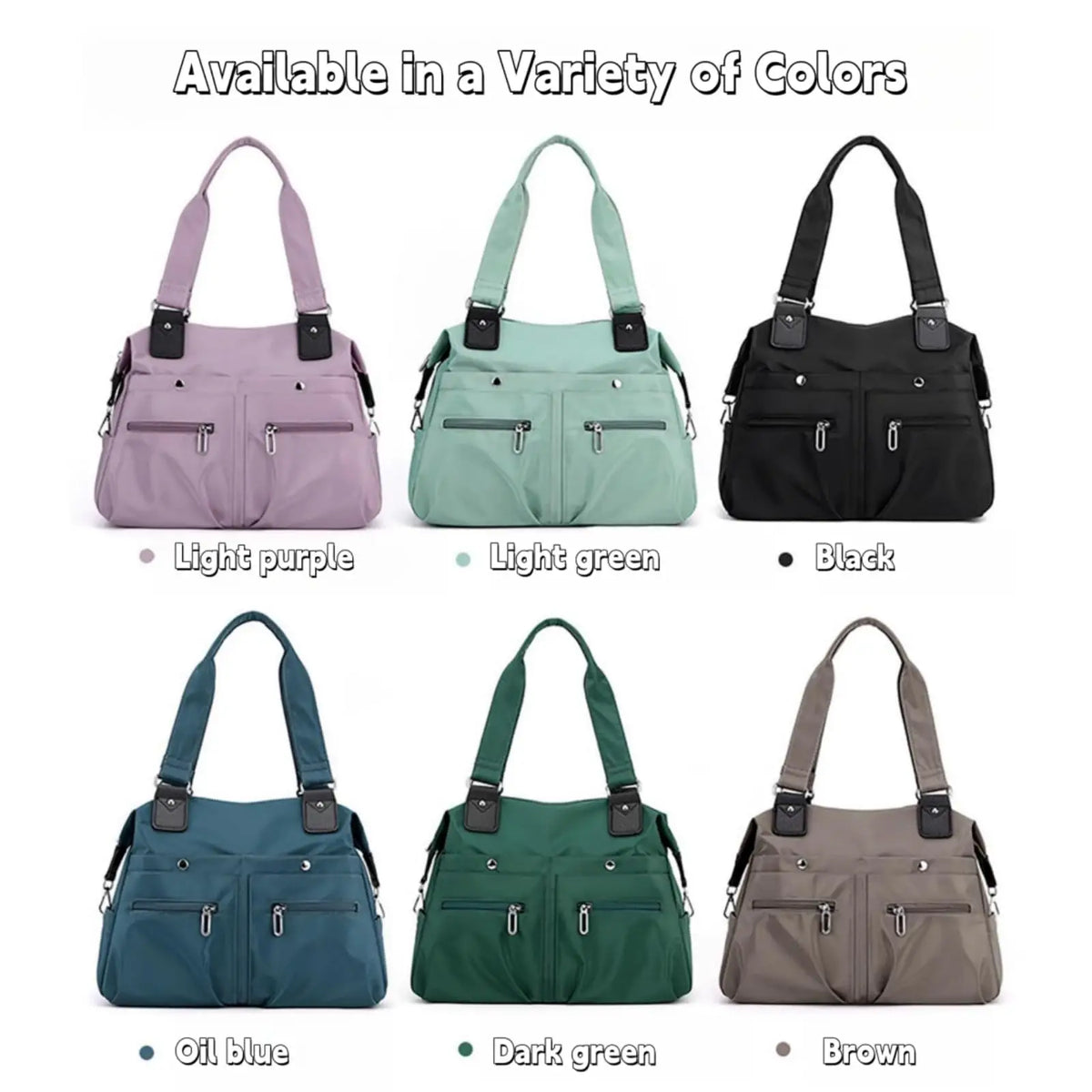Waterproof Multi Pocket Resistant Nylon Handbag