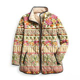 Vintage Bohemian Floral Stripe Quilted Jacket