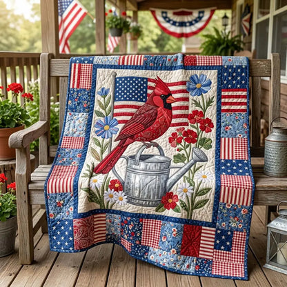 Ancestral Cardinal Heritage Quilted Blanket