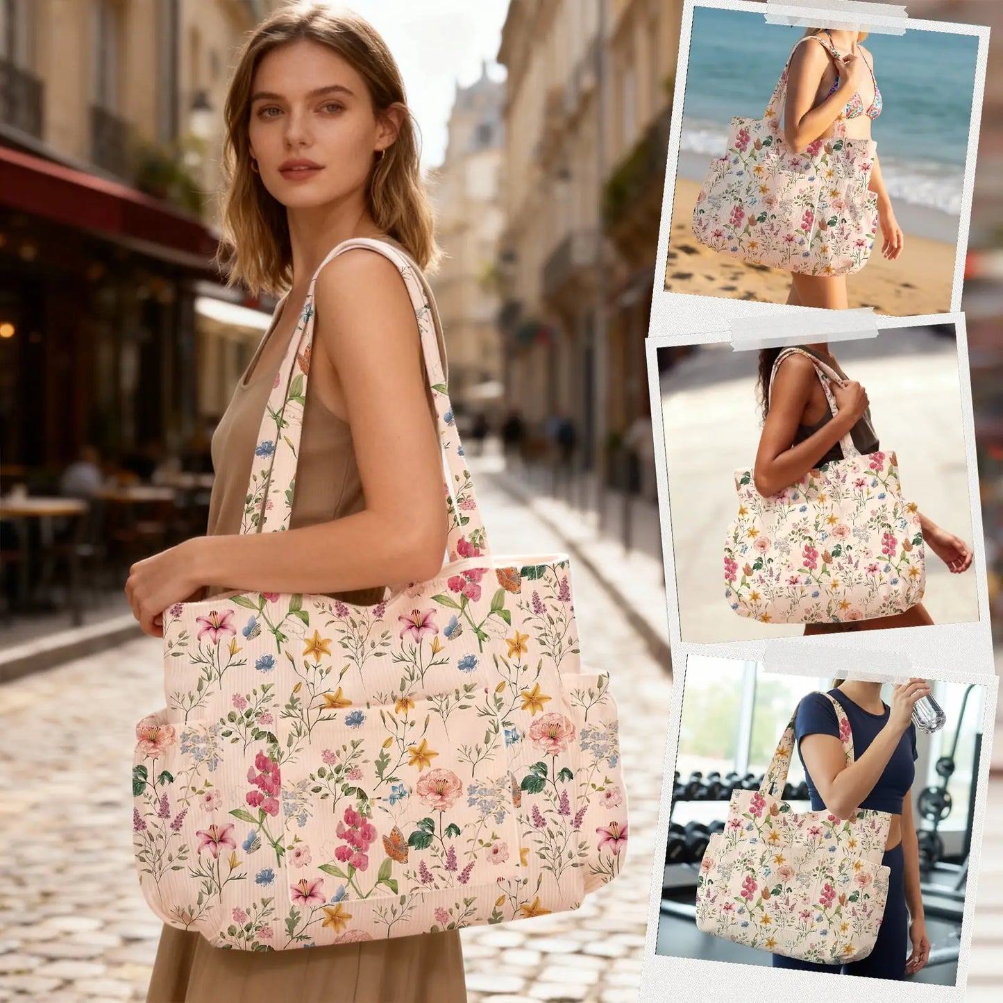 Large Multiple Pockets Corduroy Bag