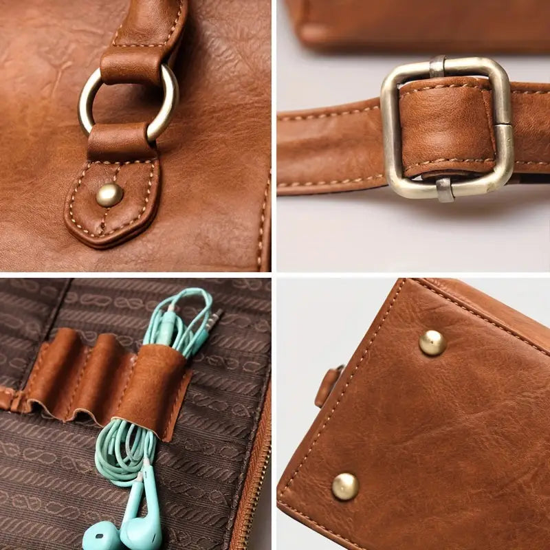 Retro PU Leather Handbag with Multi Card Slot