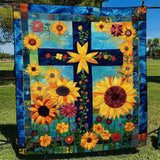 Sunlit Cross Quilted Blanket