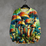 Vibrant Fantasy Mushroom Colorful Boho Style Sweatshirt