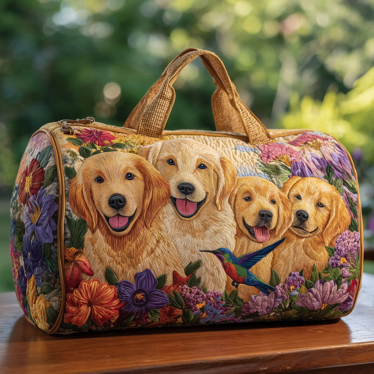 Golden Retriever Quilted Duffle Bag