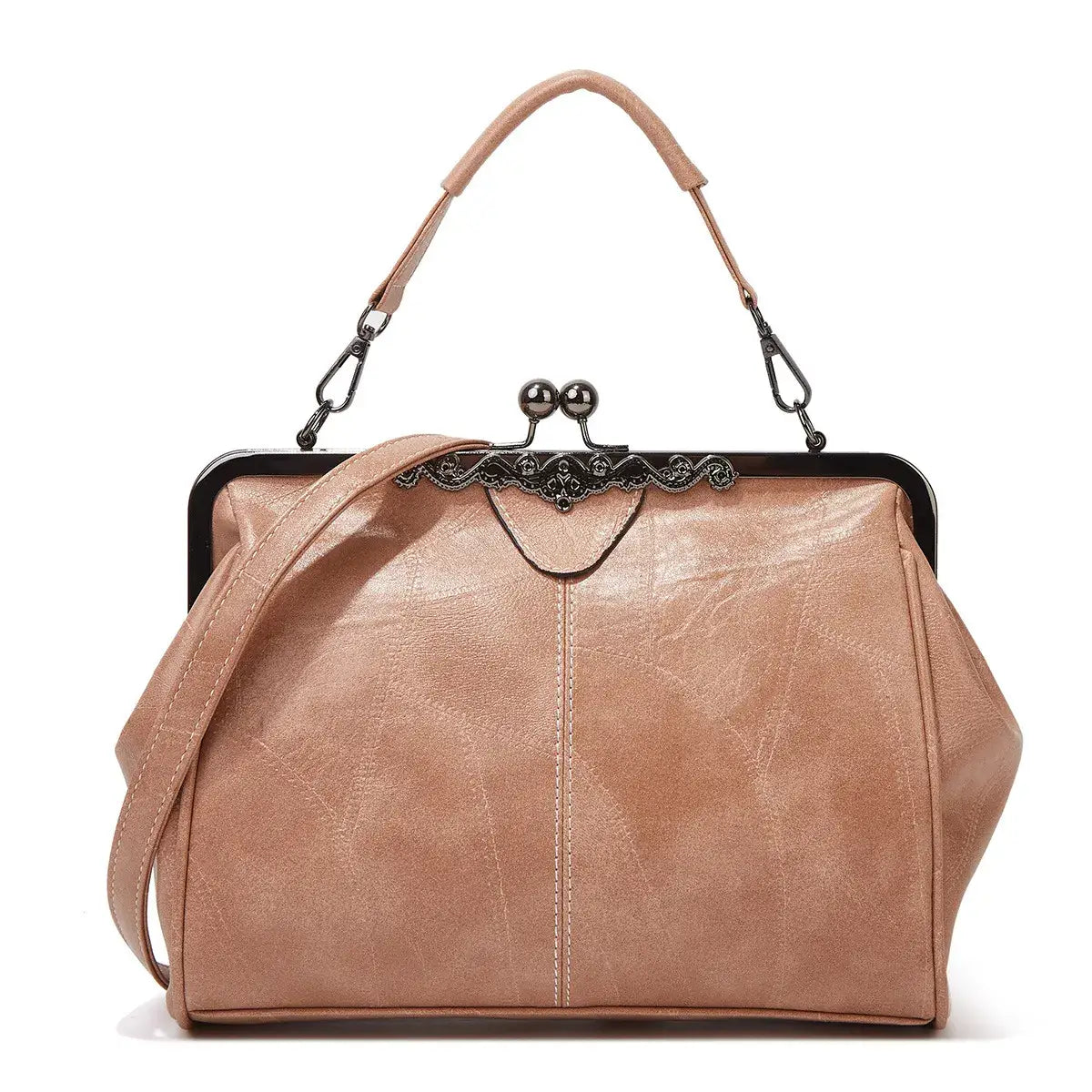 💼2026 New Kattee Elegant Waterproof Women’s Leather Kiss-Lock Tote Handbag