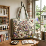 Cottage Garden Sheep Handmade Tote Bag