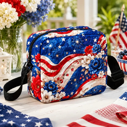 250th American Floral Quilted Crossbody Bag