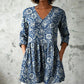 Flower Printing Long Blouse Eith A Striking Pattern