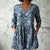 Flower Printing Long Blouse Eith A Striking Pattern