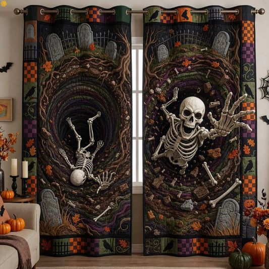 Graveyard Vortex Quilted Curtains
