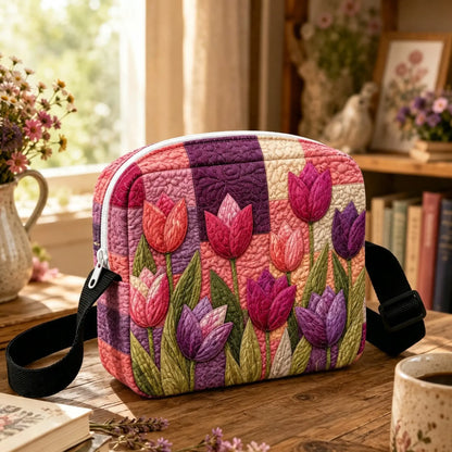 Floral Quilted Crossbody Bag