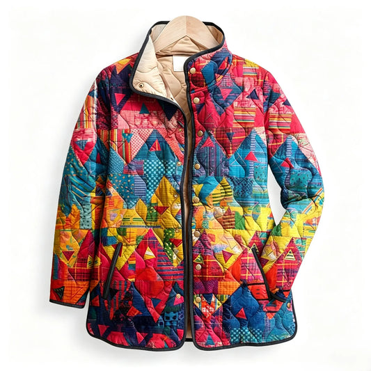 Colorful Triangle Quilted Jacket