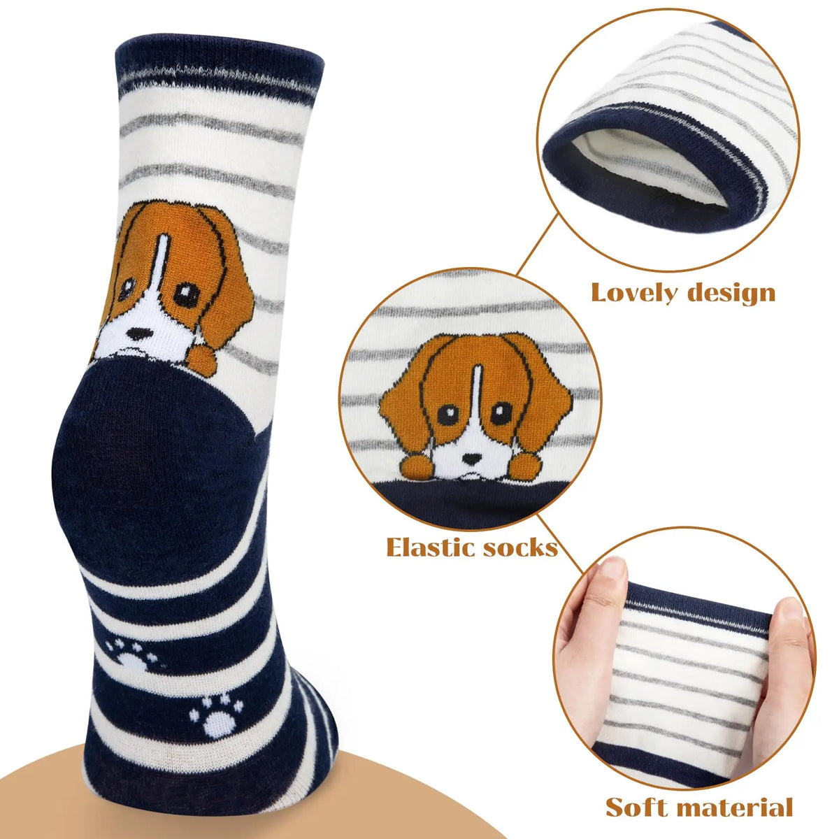 Cute Owl Animal Face Socks 5 Pairs