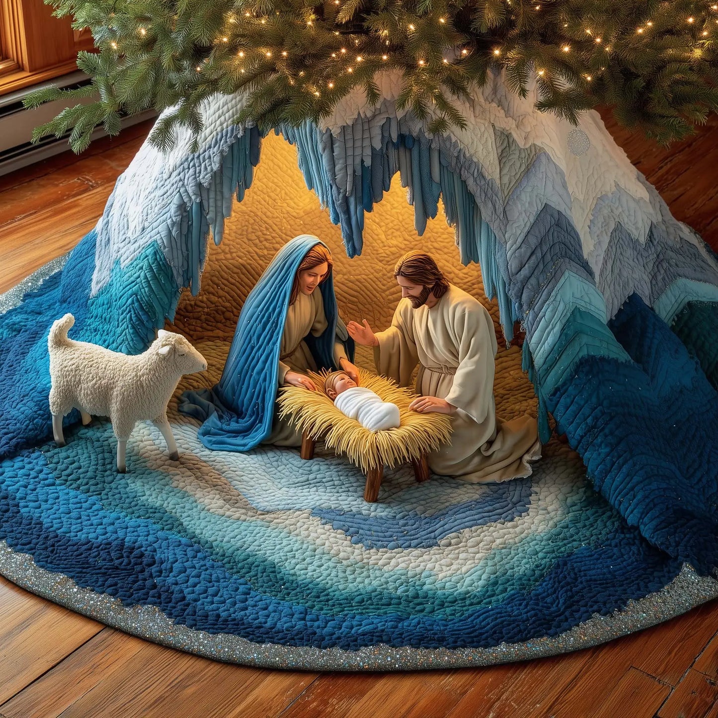 Divine Light Quilted Tree Skirt