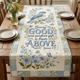 Faith Bird Bible Verse Quilted Table Runner
