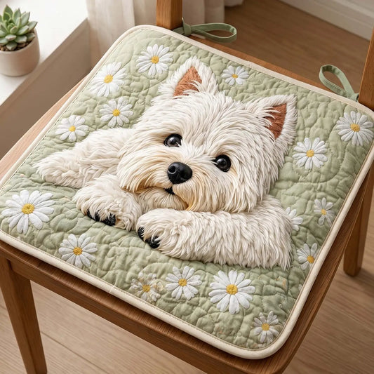 Cute Dog Quilted Chair Cushion