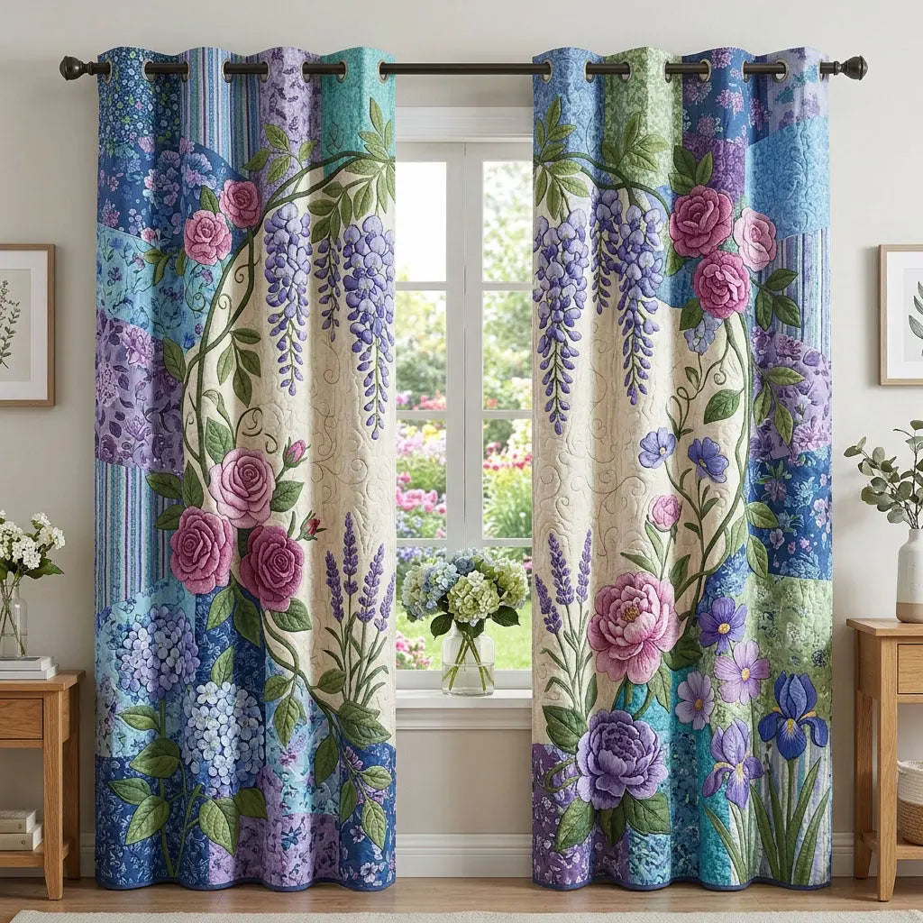 Flower Garden Quilted Curtains
