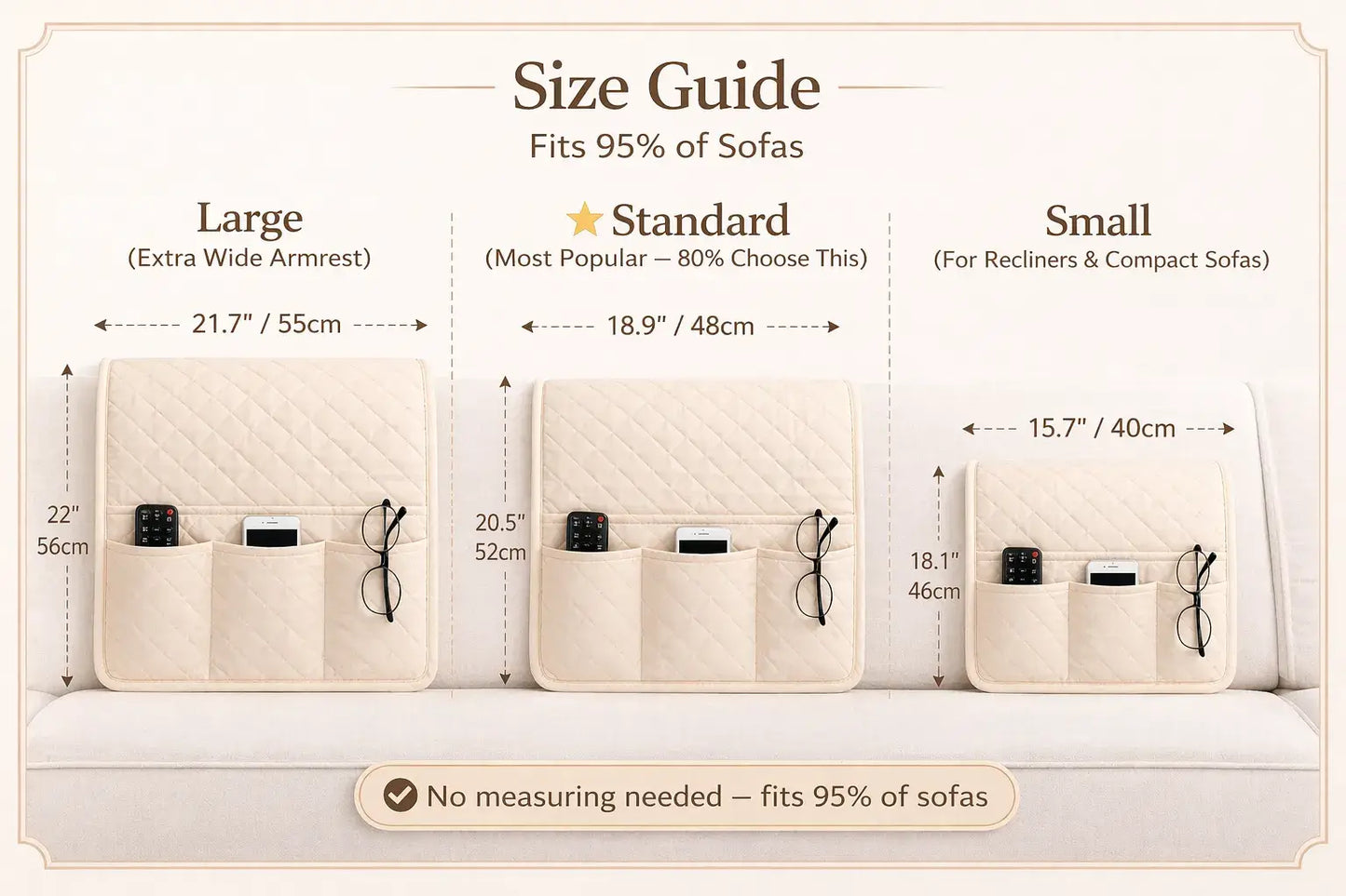 Moonlight Cloud Quilted Sofa Armrest Organizer
