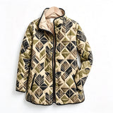 Geometric Leaf Quilted Jacket