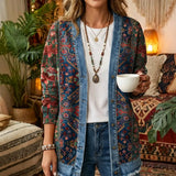 Ethnic Vintage Kilim 3D Digital Printing Denim Shirt