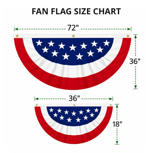America 250th Anniversary Patriotic Quilted Fan Flag