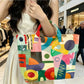 Abstract Circle And Geometric Print PVC Tote Bag