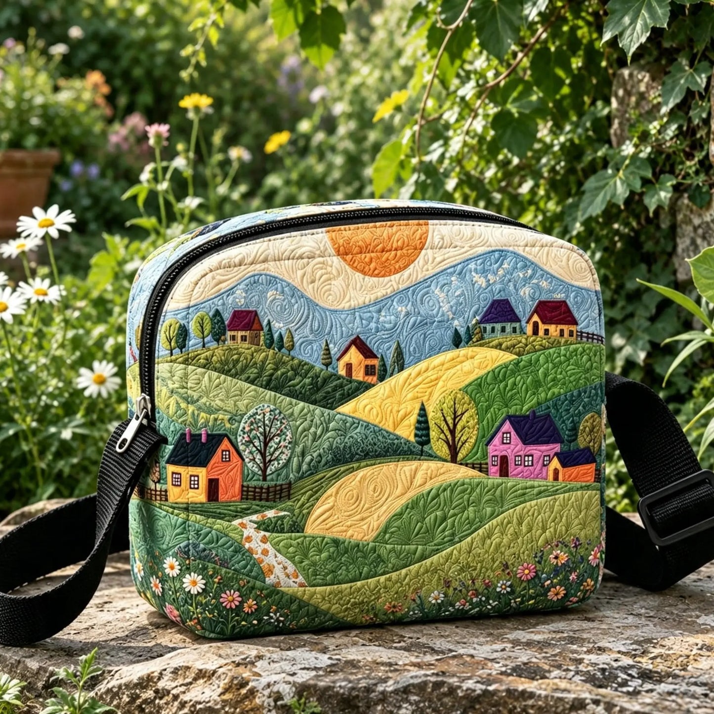 Landscape Quilted Crossbody Bag