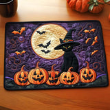 Black Cat Pumpkins Quilted Place Mat