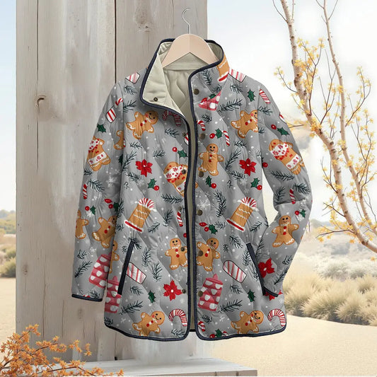 Gingerbread Man Christmas Quilted Jacket